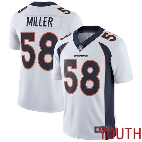 Youth Denver Broncos #58 Von Miller White Vapor Untouchable Limited Player Football NFL Jersey->denver broncos->NFL Jersey